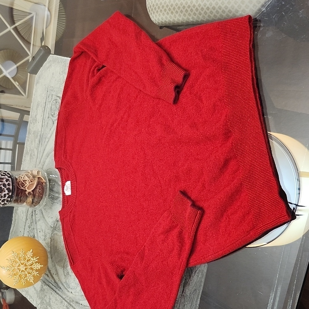 KING DEER JAPAN RED PURE CASHMERE SWEATER, MEDIUM
